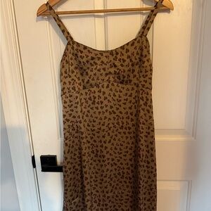 CAbi Leopard Print Dress with Spaghetti Straps